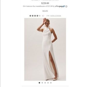 Wedding or Rehearsal BHLDN White Dress Sz 4
